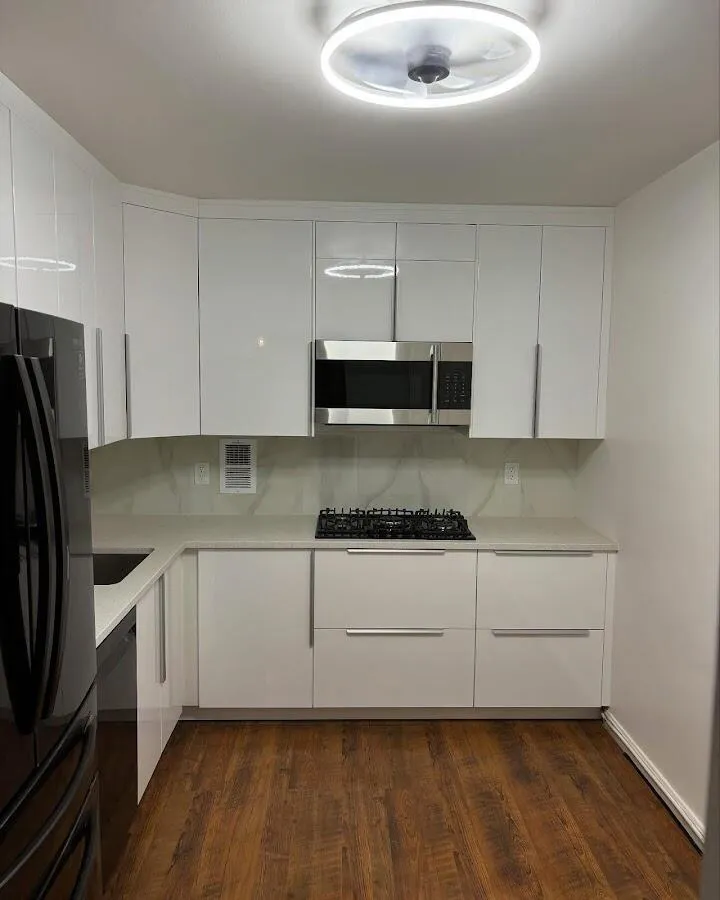 Renovated kitchen with quartz countertops in Essex